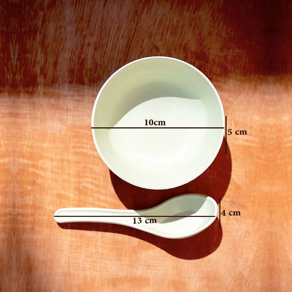 Nature's Bounty Organic Bamboo Bowls With Spoon Set Of 4 Husky Beige