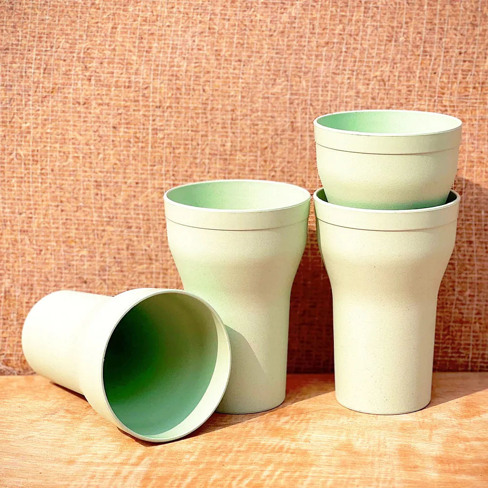 Nature's Bounty Organic Bamboo Designer Glasses Set Of 4 Chroma Pink