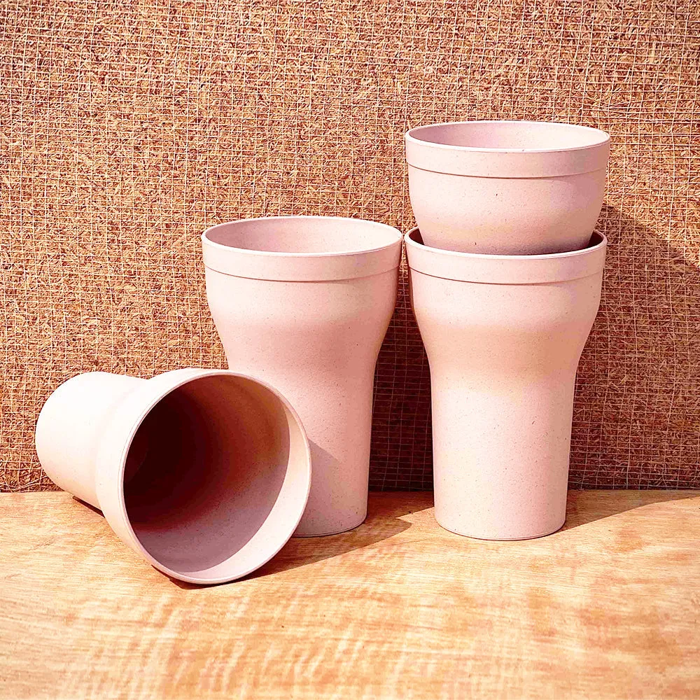 Nature's Bounty Organic Bamboo Designer Glasses Set Of 4 Chroma Pink