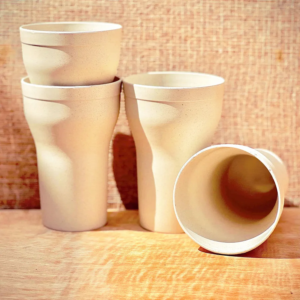 Nature's Bounty Organic Bamboo Designer Glasses Set Of 4 Chroma Pink