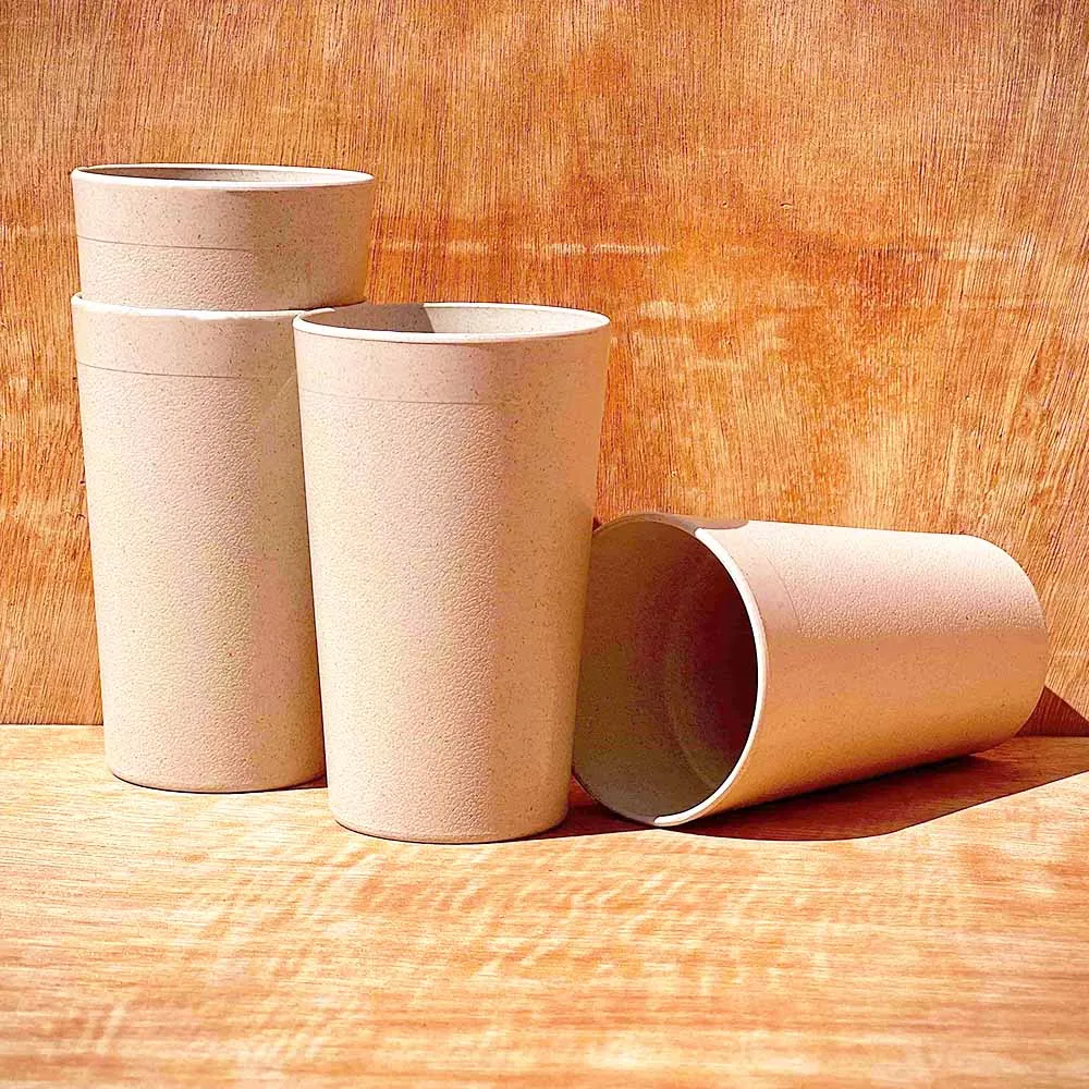 Nature's Bounty Organic Bamboo Glasses Set Of 4 Pearl Green