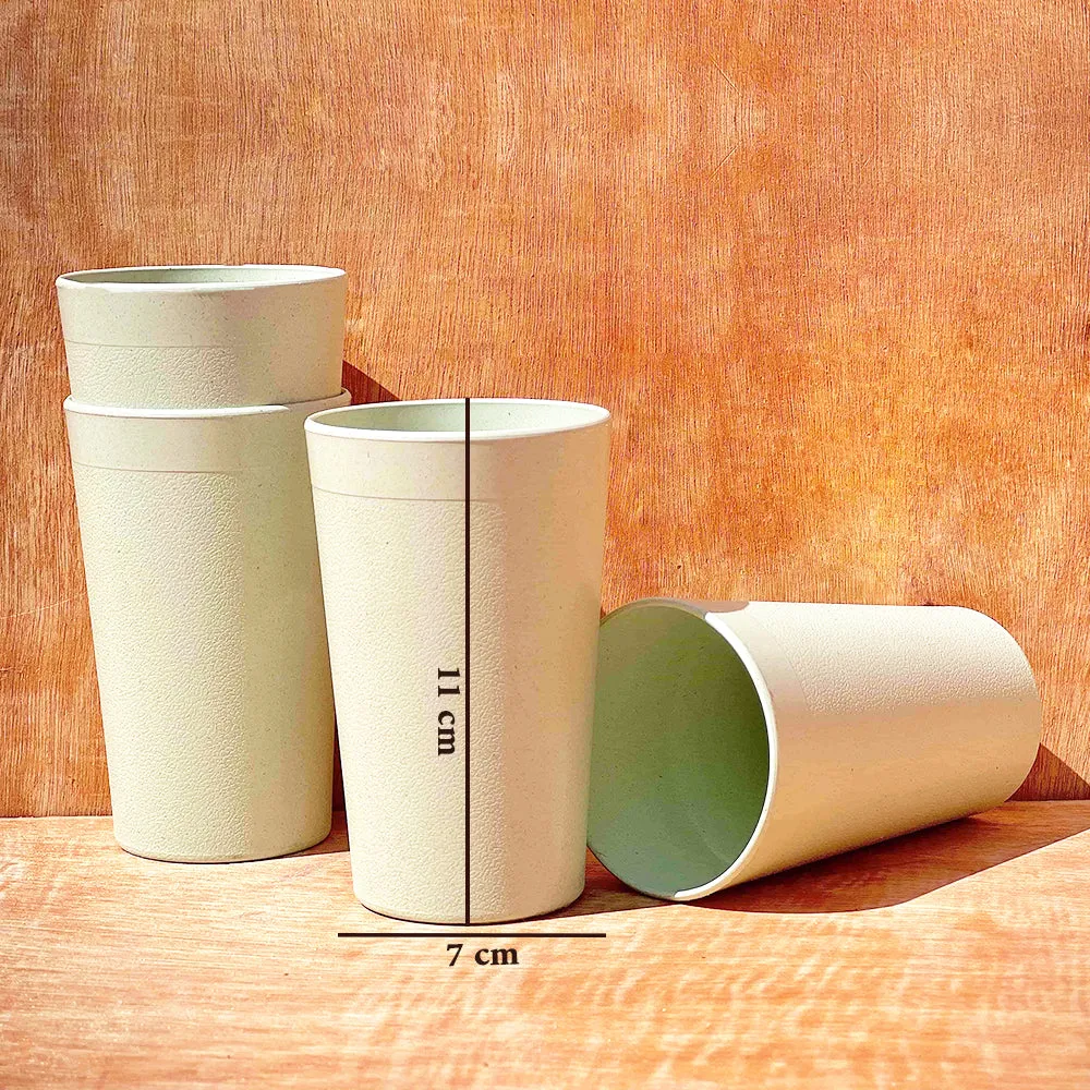 Nature's Bounty Organic Bamboo Glasses Set Of 4 Pearl Green