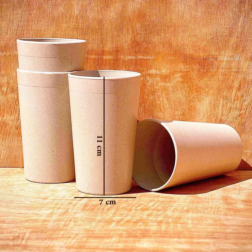 Nature's Bounty Organic Bamboo Glasses Set Of 4 Pearl Green