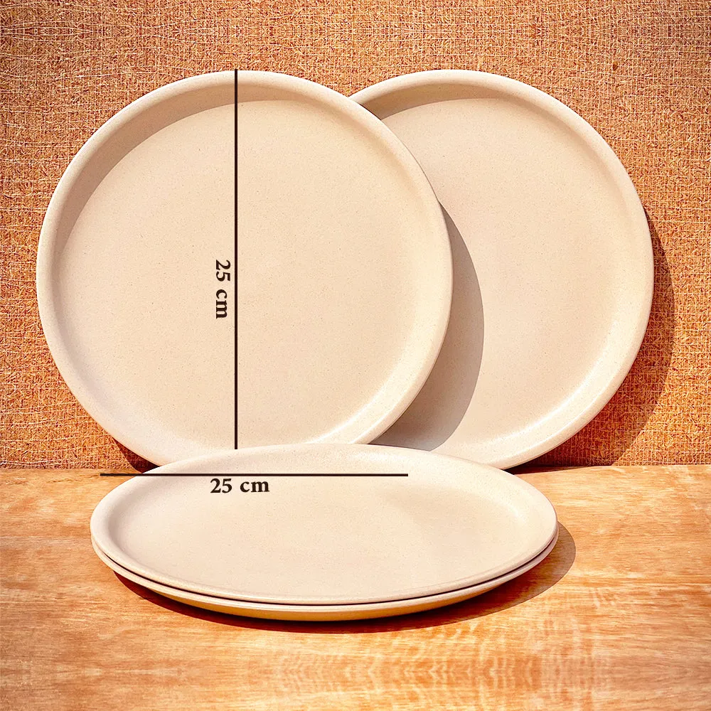 Nature's Bounty Organic Bamboo Plates For Dinner Set Of 4 Pearl Green