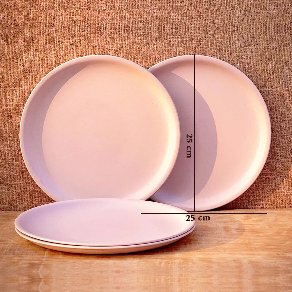 Nature's Bounty Organic Bamboo Plates For Dinner Set Of 4 Pearl Green