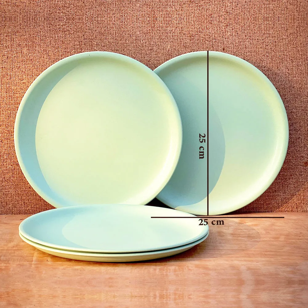 Nature's Bounty Organic Bamboo Plates For Dinner Set Of 4 Pearl Green