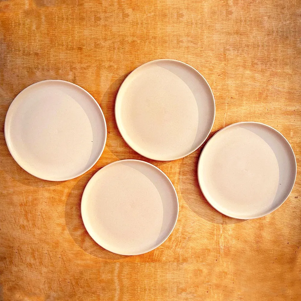 "Nature's Bounty Organic Bamboo Plates For Snack Set Of 4 " Chroma Pink