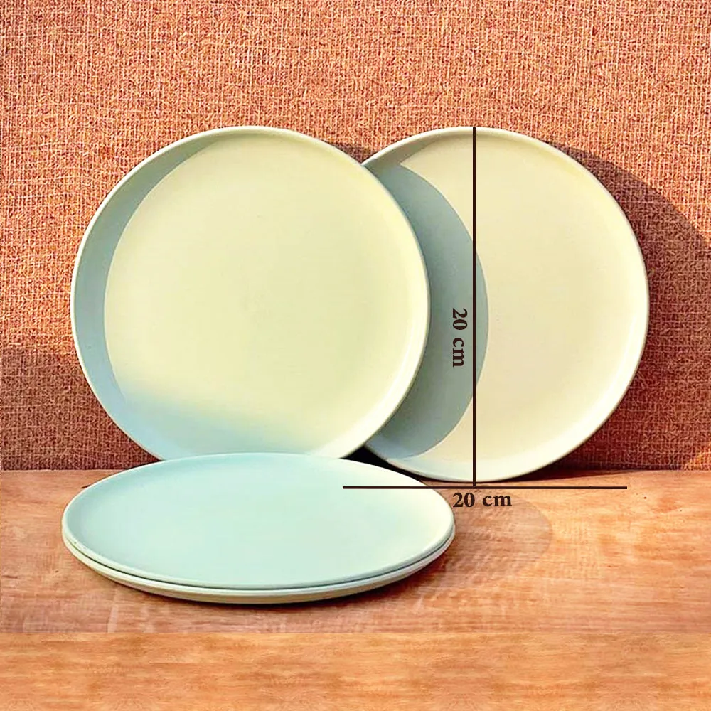 "Nature's Bounty Organic Bamboo Plates For Snack Set Of 4 " Chroma Pink
