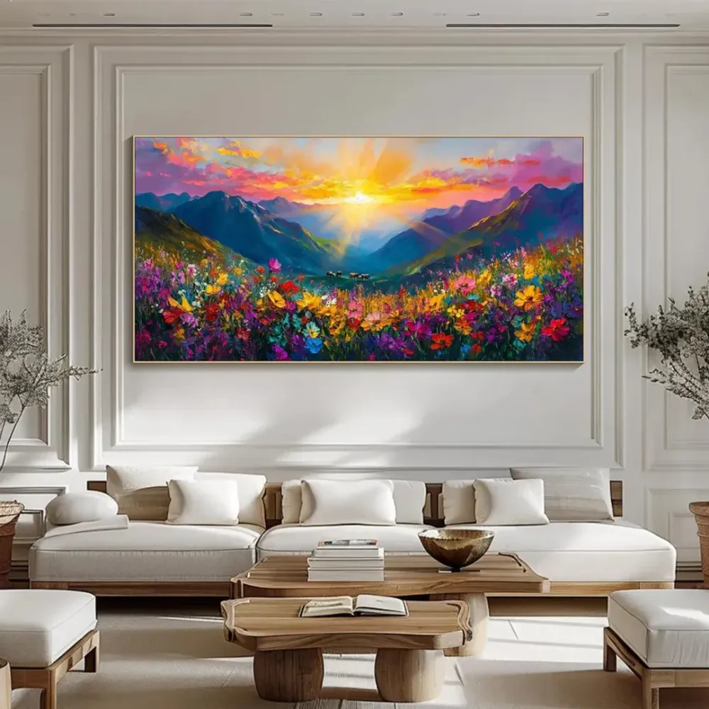 Nature's Embrace Panoramic Canvas Wall Painting With Frame