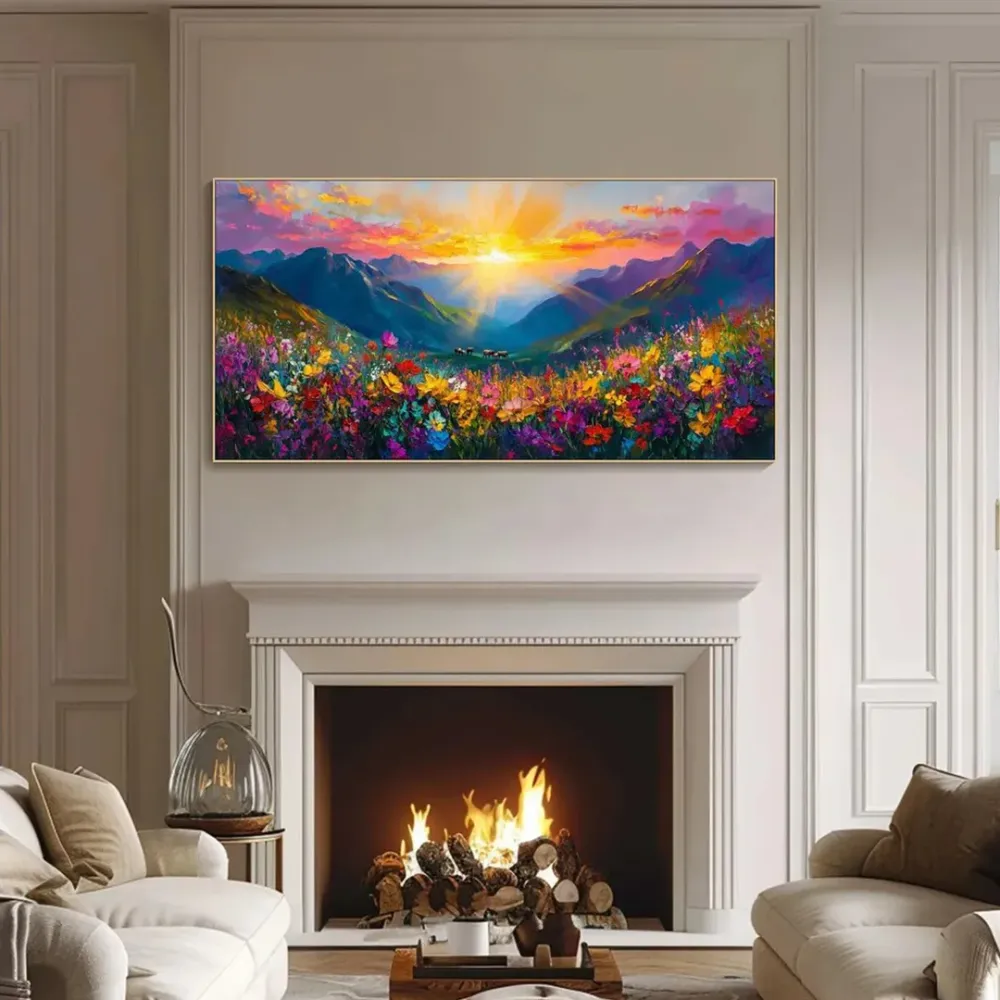 Nature's Embrace Panoramic Canvas Wall Painting With Frame