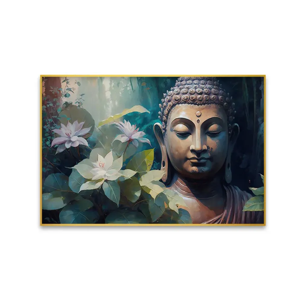 Nature’s Harmony Captured with Gautam Buddha Canvas Painting With Frame