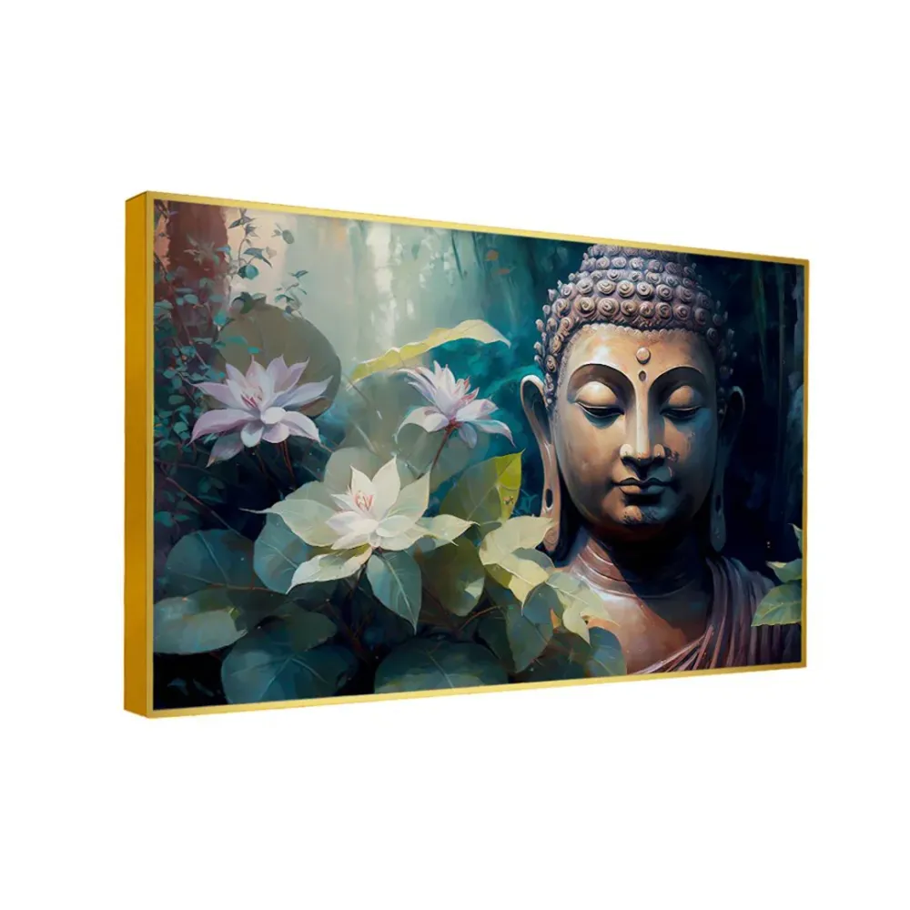 Nature’s Harmony Captured with Gautam Buddha Canvas Painting With Frame