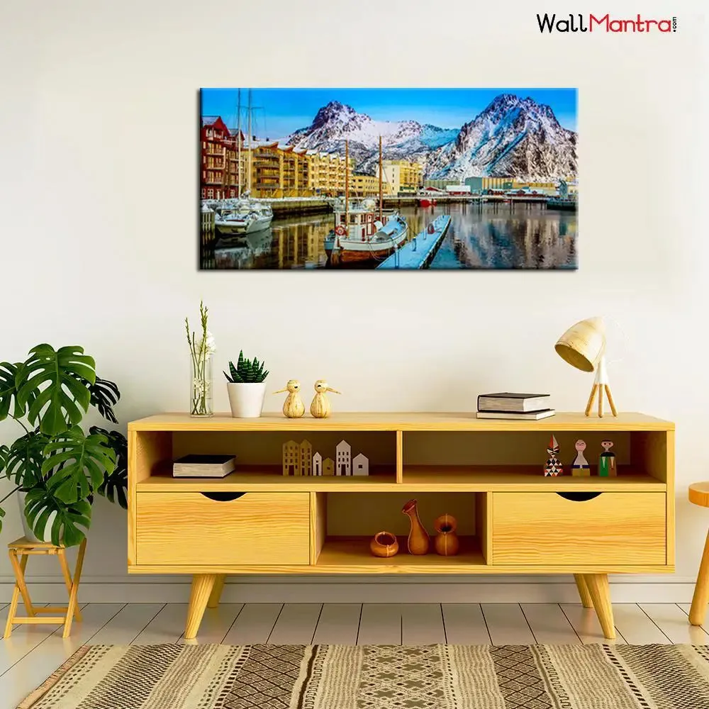 Nature's Scenery Canvas Big Panoramic Wall Hanging With Wood Frame