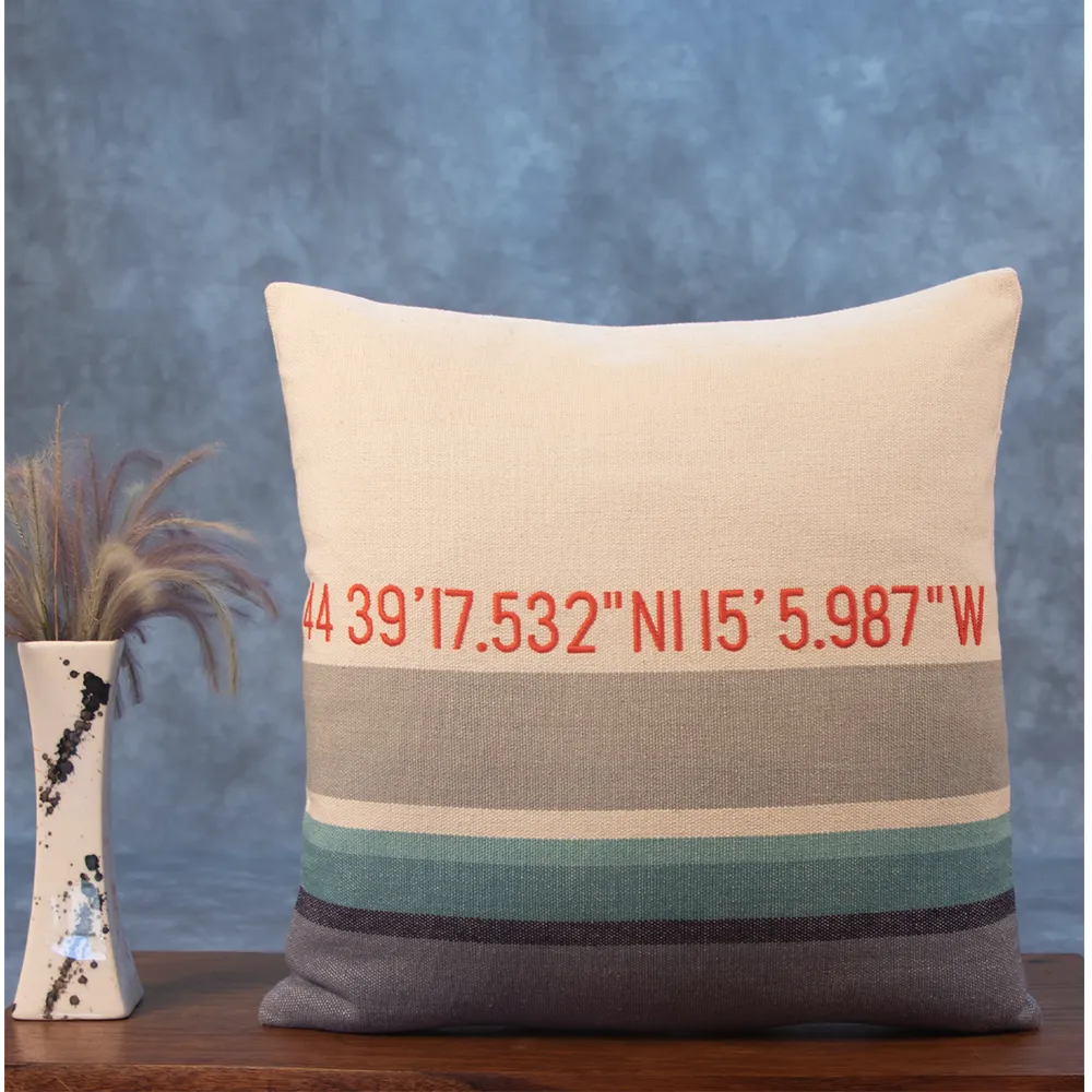 Nautical 44 Latitude Cushion Cover