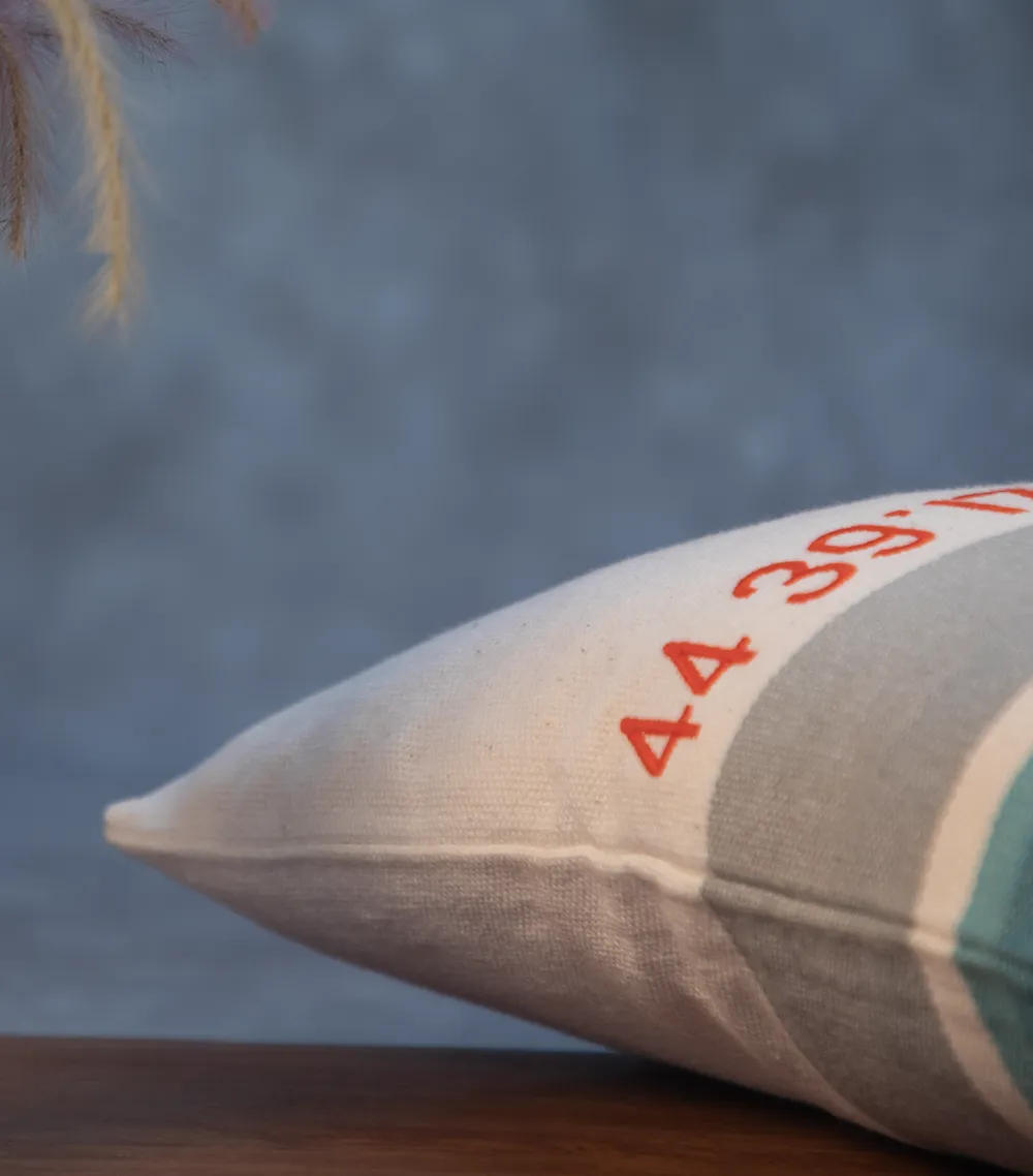 Nautical 44 Latitude Cushion Cover