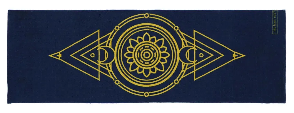 Navy Blue Cotton Weave Non-Slip Handmade Exercise Mat / Yoga Mat- 2x6 ft
