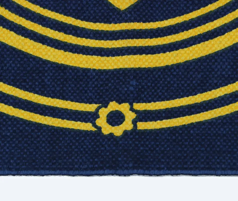 Navy Blue Cotton Weave Non-Slip Handmade Exercise Mat / Yoga Mat- 2x6 ft