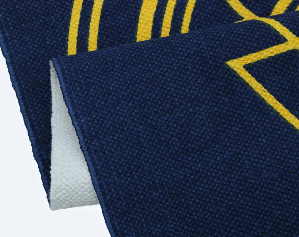 Navy Blue Cotton Weave Non-Slip Handmade Exercise Mat / Yoga Mat- 2x6 ft