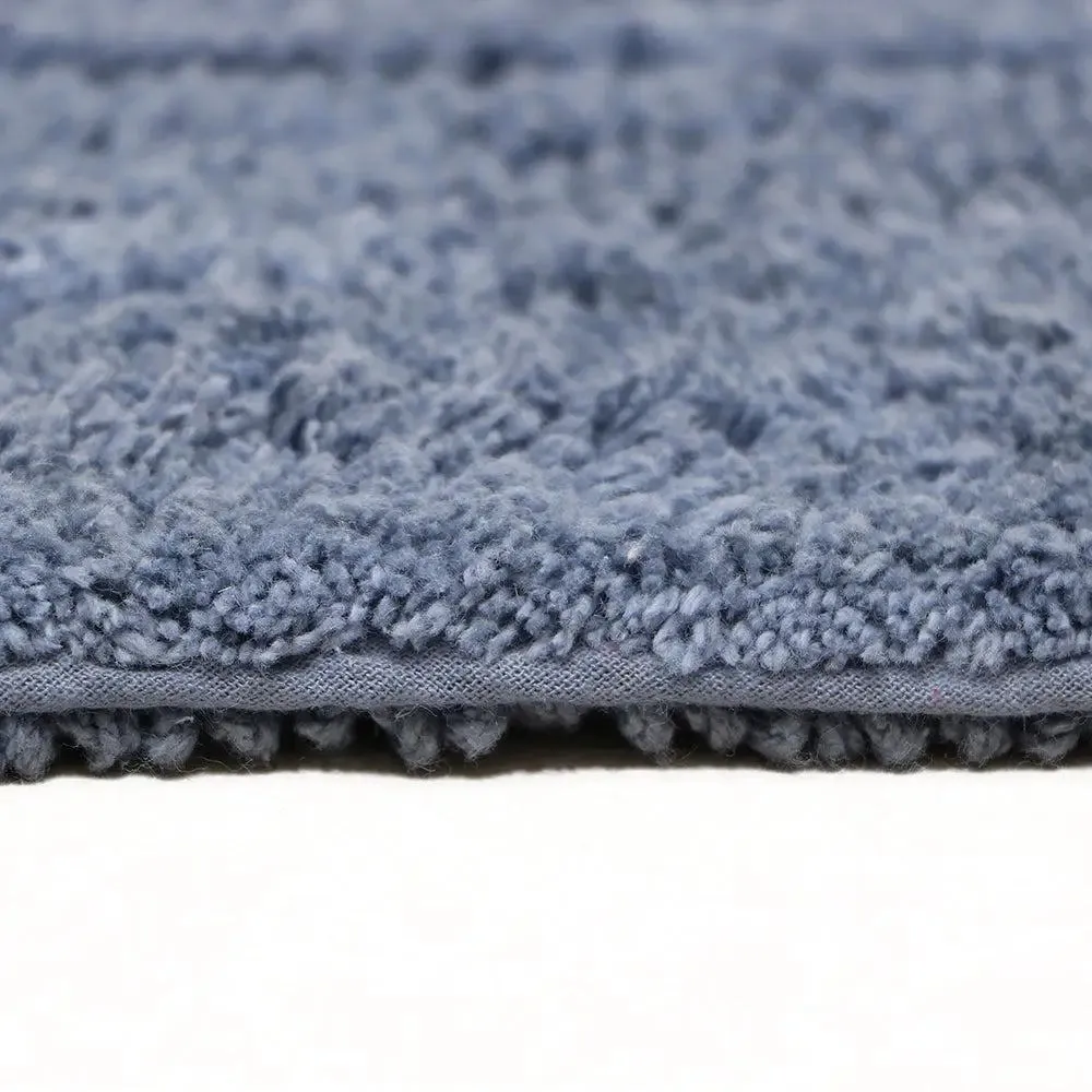 Navy Blue Designer Cotton Bath Runner (55x150) cm