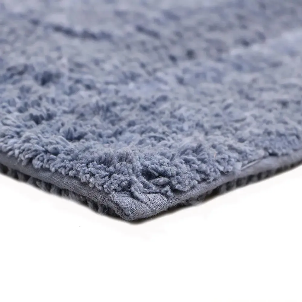 Navy Blue Designer Cotton Bath Runner (55x150) cm