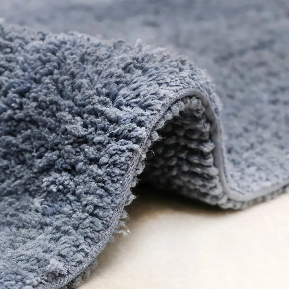 Navy Blue Designer Cotton Bath Runner (55x150) cm