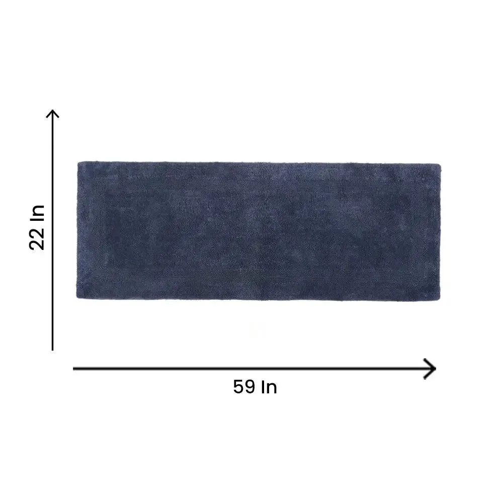 Navy Blue Designer Cotton Bath Runner (55x150) cm
