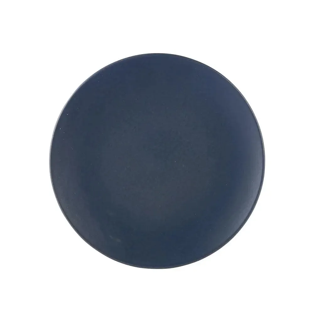 Navy Blue Handpainted Ceramic Quarter Plates Set Of 4