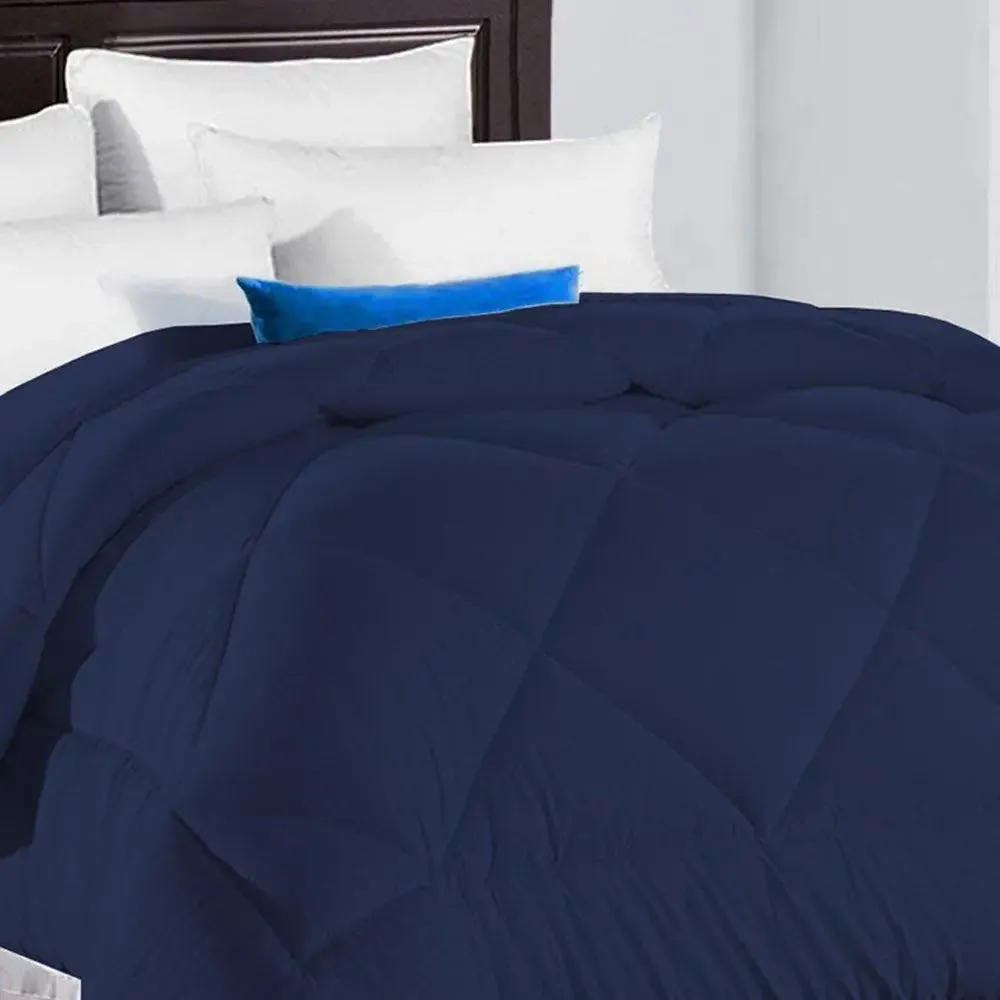 Navy Blue Loosely Quilted Double Bed Comforter
