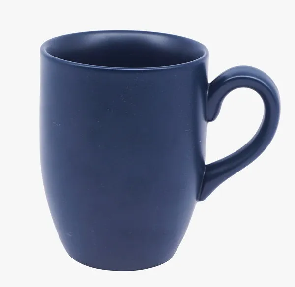 Navy Blue Matte Porcelain Coffee Mug Set Of 2