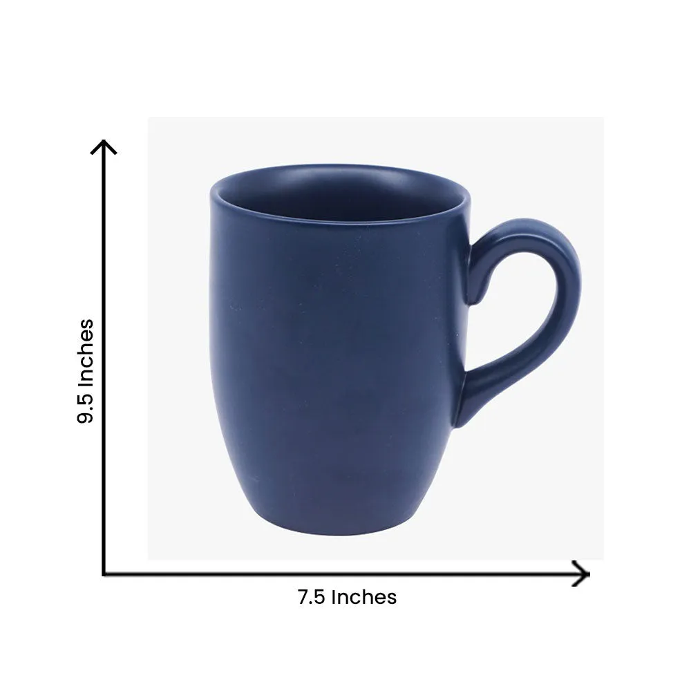 Navy Blue Matte Porcelain Coffee Mug Set Of 2