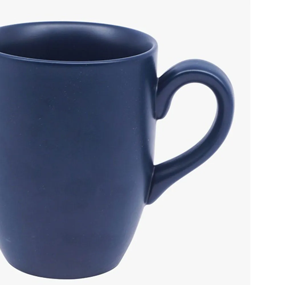 Navy Blue Matte Porcelain Coffee Mug Set Of 2