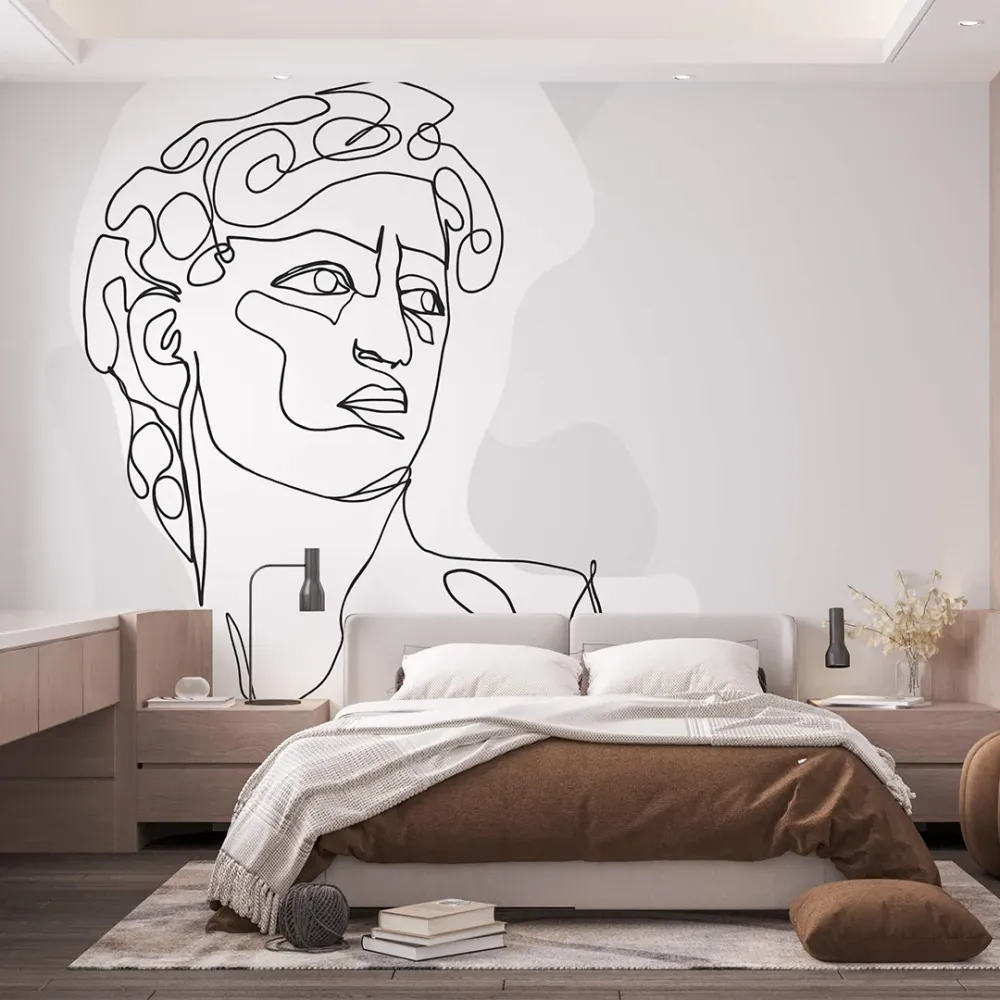 WallMantra Neoclassical Portrait Premium Quality Wallpaper Pink