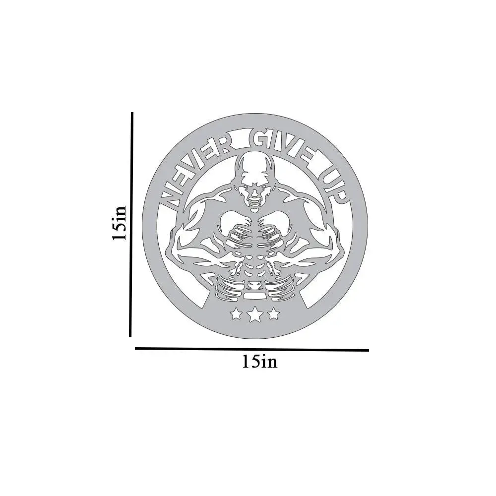 Never Give up Backlit Gym Acrylic Wall Art Decor Piece