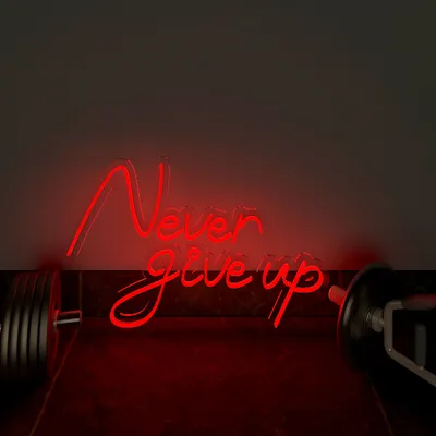 Never Give up LED Neon Light for Gym Wall Decor