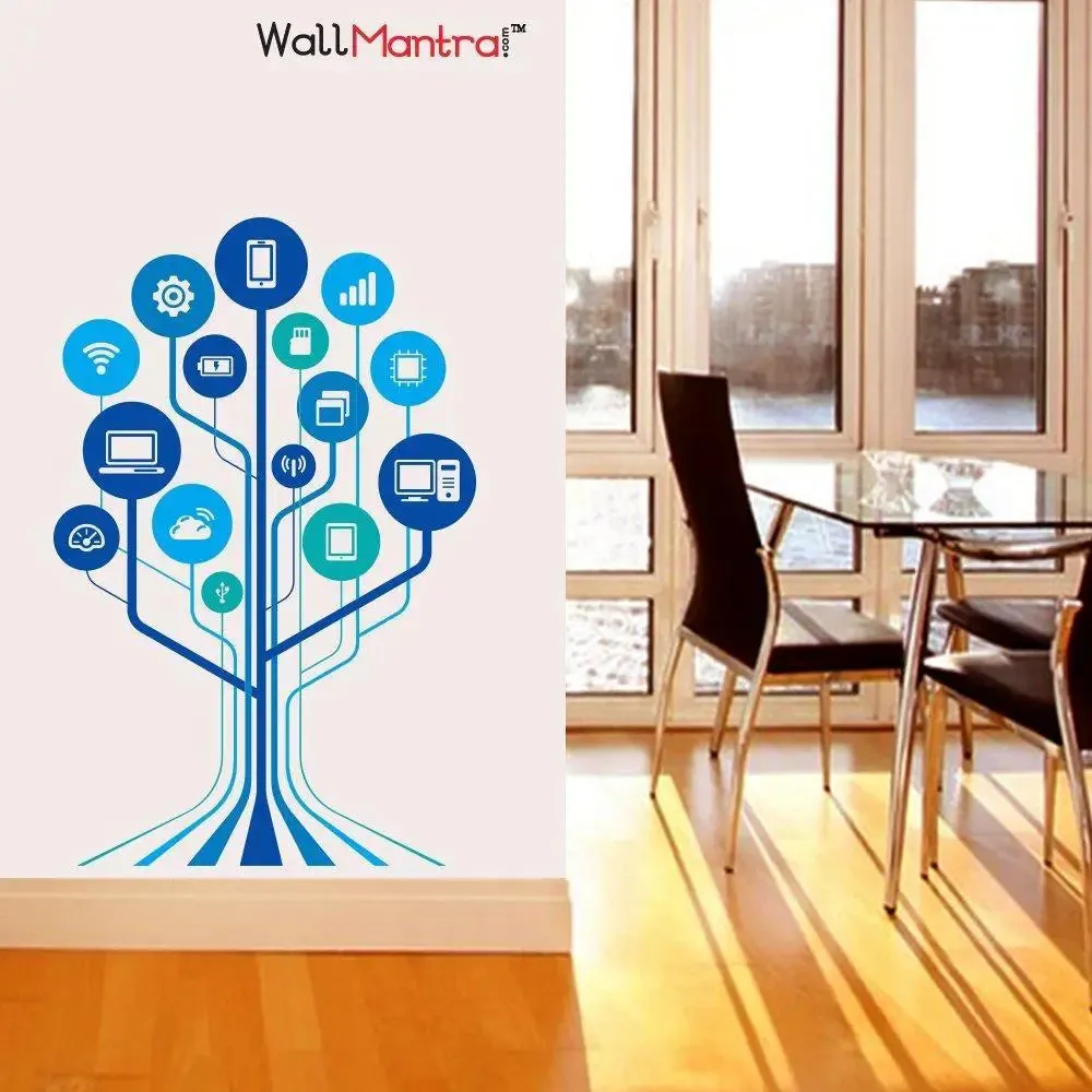 New Trend Technology Tech Wall Sticker For Office 68 x 106 cm