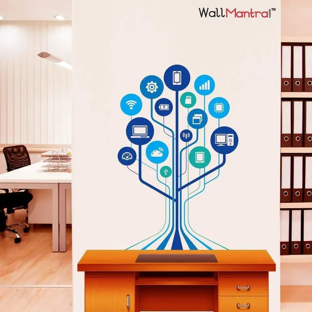 New Trend Technology Tech Wall Sticker For Office 68 x 106 cm
