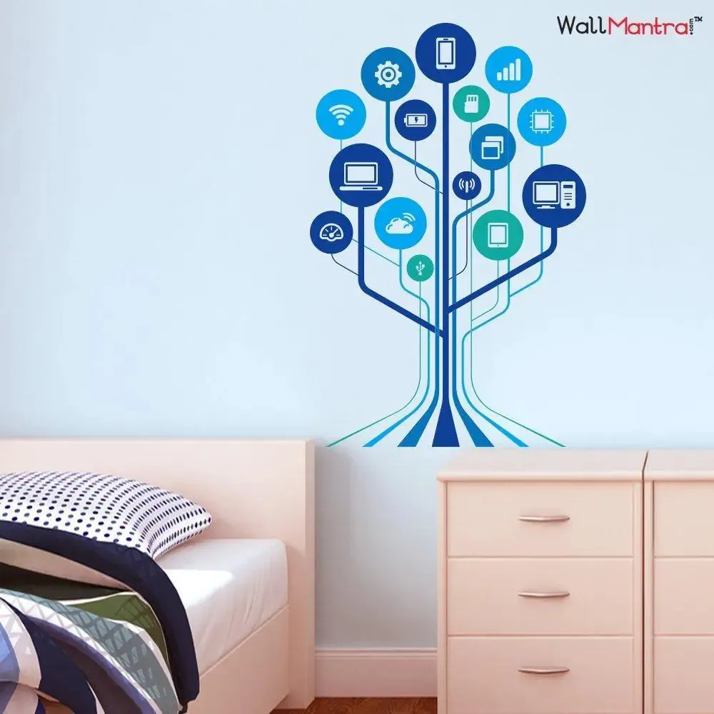 New Trend Technology Tech Wall Sticker For Office 68 x 106 cm