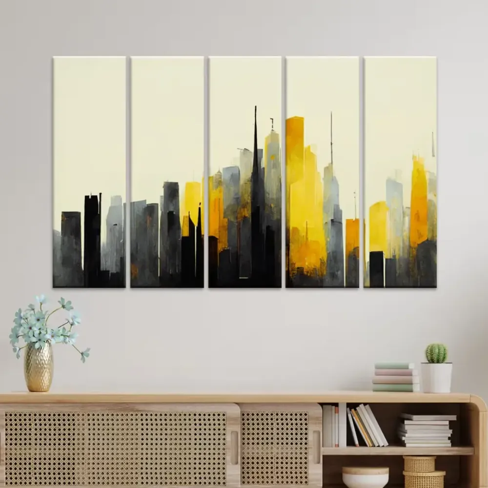 Nightscape Strokes Split Wall Art Set of 5