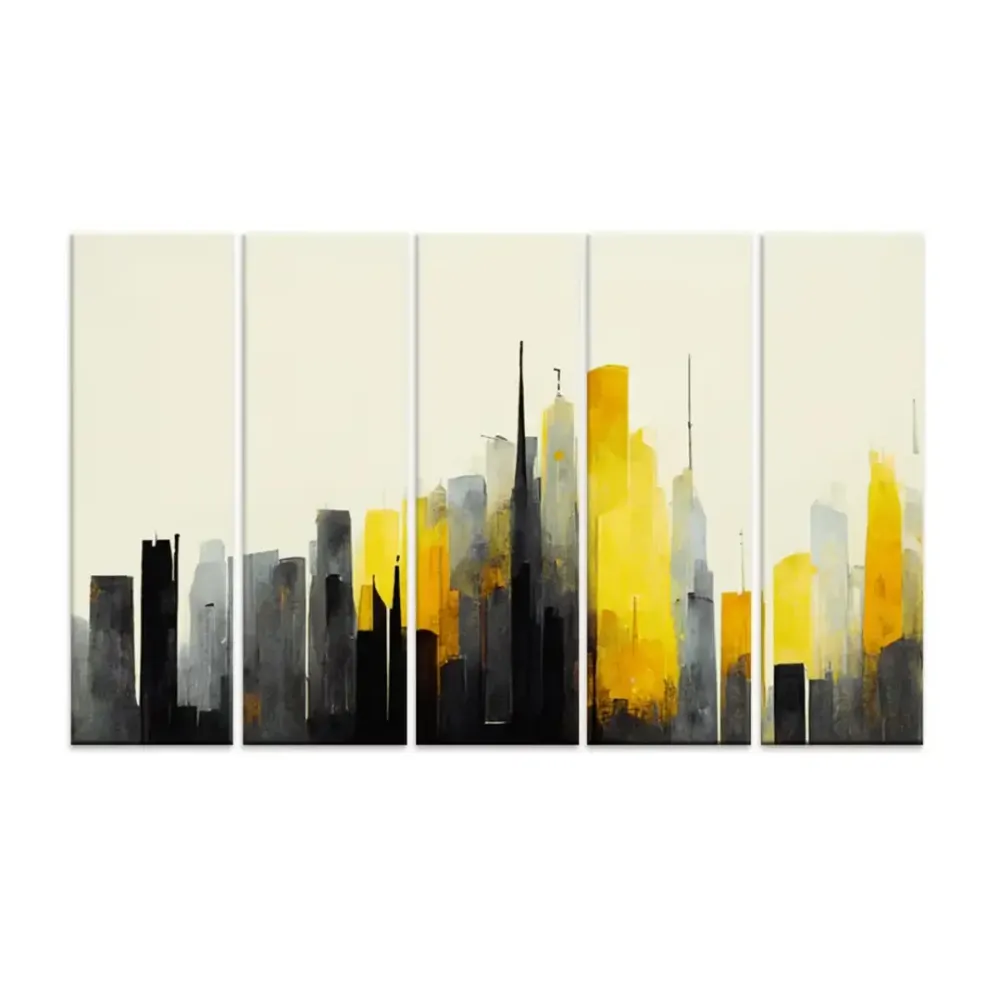 Nightscape Strokes Split Wall Art Set of 5