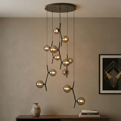 WallMantra Nova Orb Cluster Chandelier – Modern Multi-Globe Designer Ceiling Light