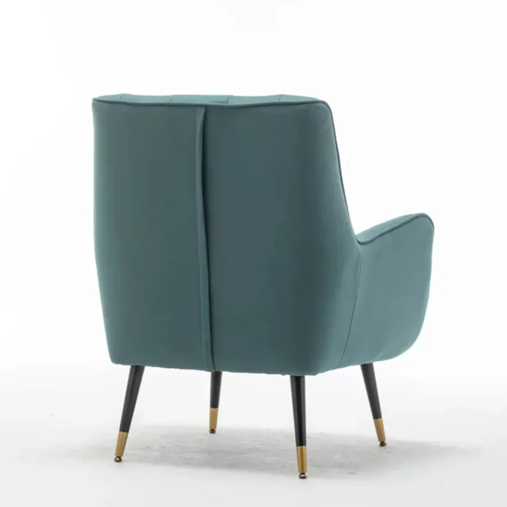 Olive Green Thick Padded Velvet Armchair with Cushion Single Piece