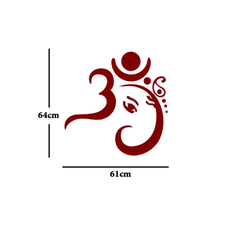Om and Ganesha Hindu Wall Sticker Premium Quality Self Adhesive Vinyl