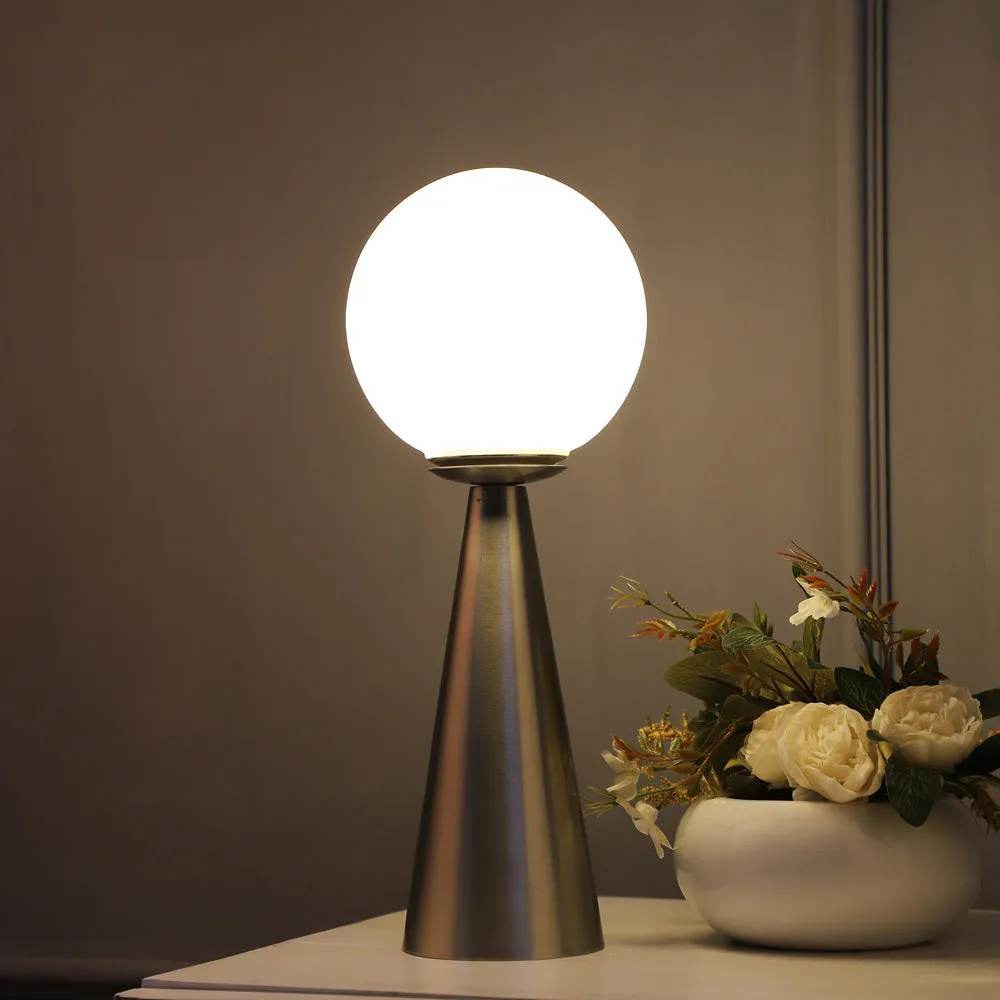 "Orb's Ascent' Table Lamp in Brass Pewter Finish