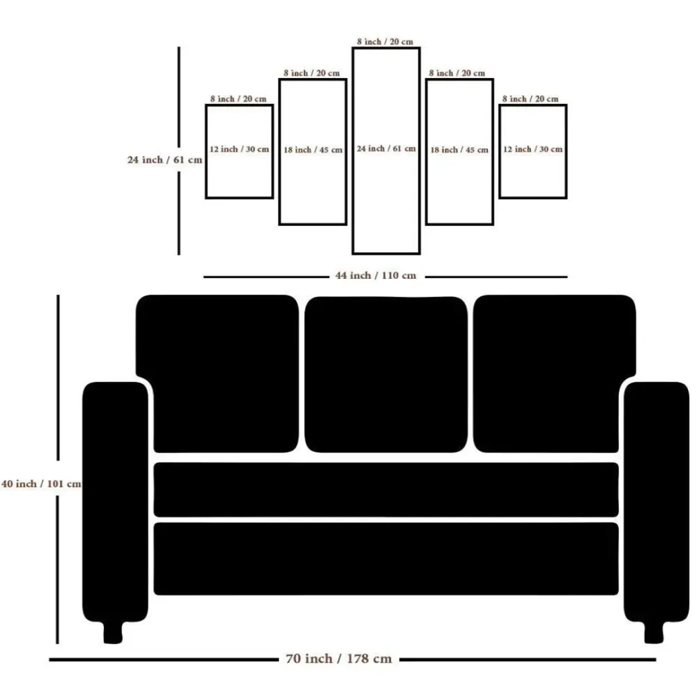 Phoenix  Ice and Fire Effect 5 Pieces Canvas Print Wall Painting