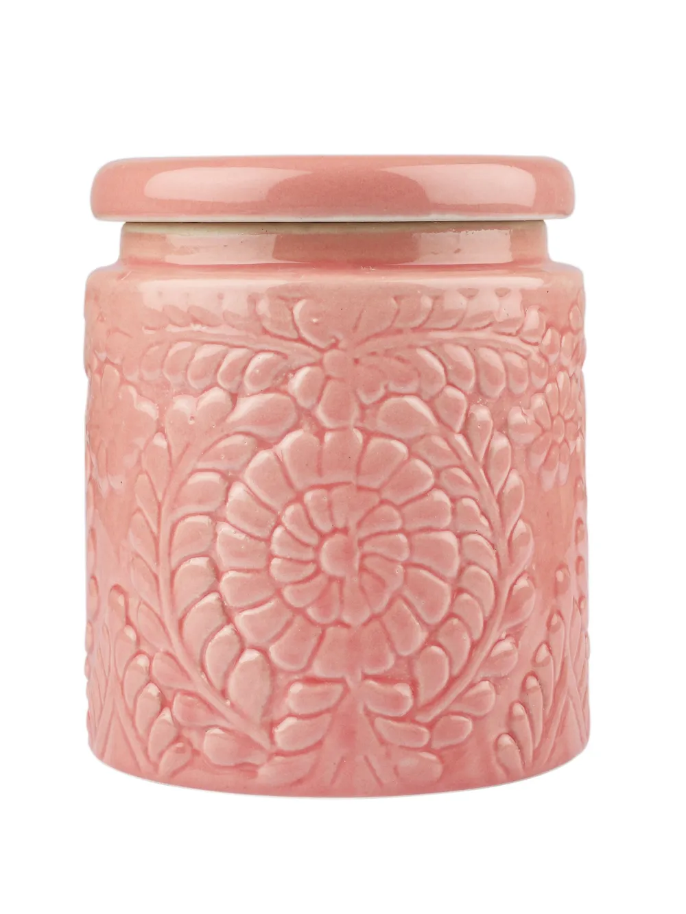 Pink Ceramic Handcrafted Multi Utility Storage Jar Set Of 2