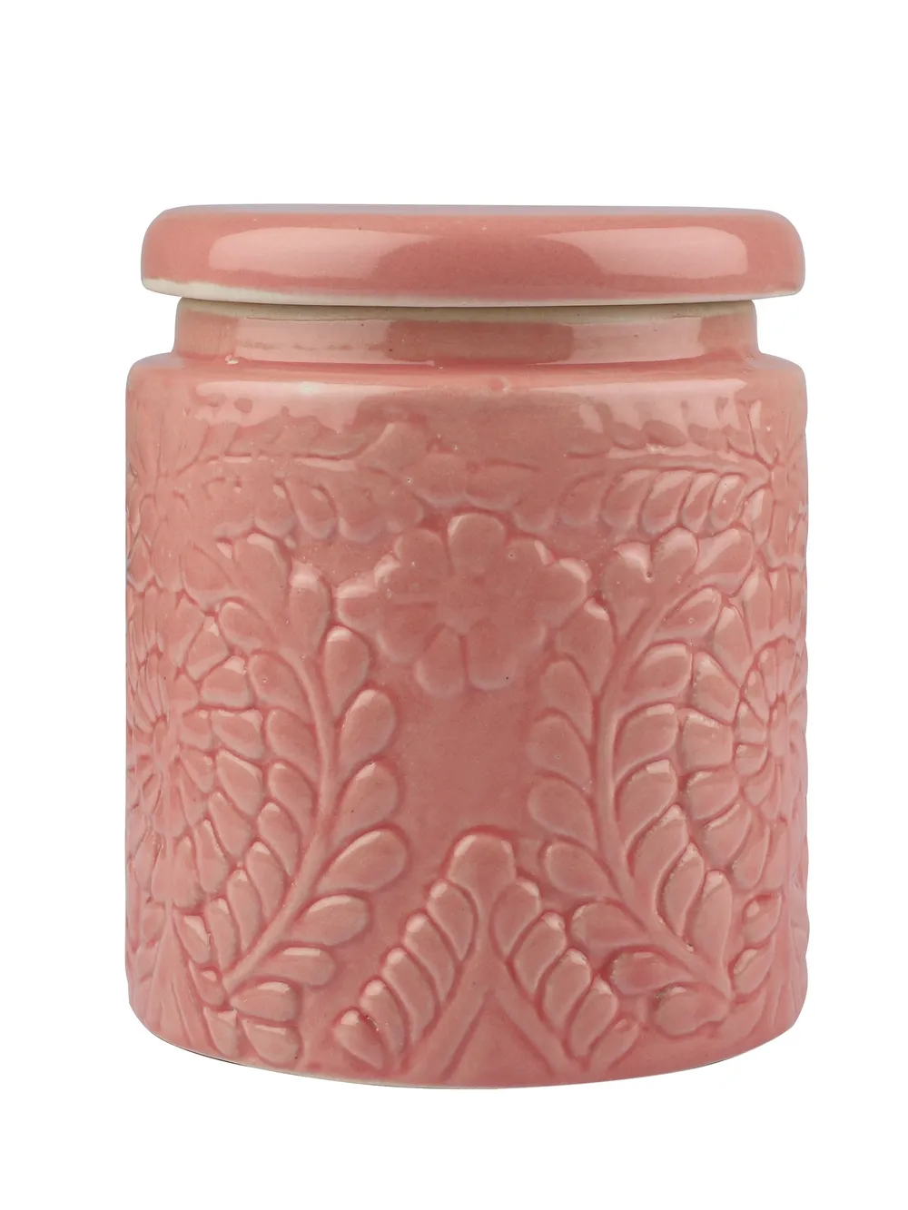 Pink Ceramic Handcrafted Multi Utility Storage Jar Set Of 2