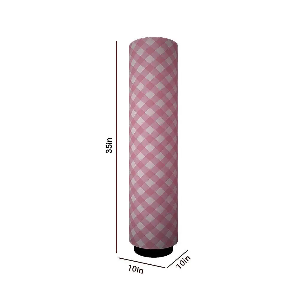 Pink Checks Warm Round Floor Lamp