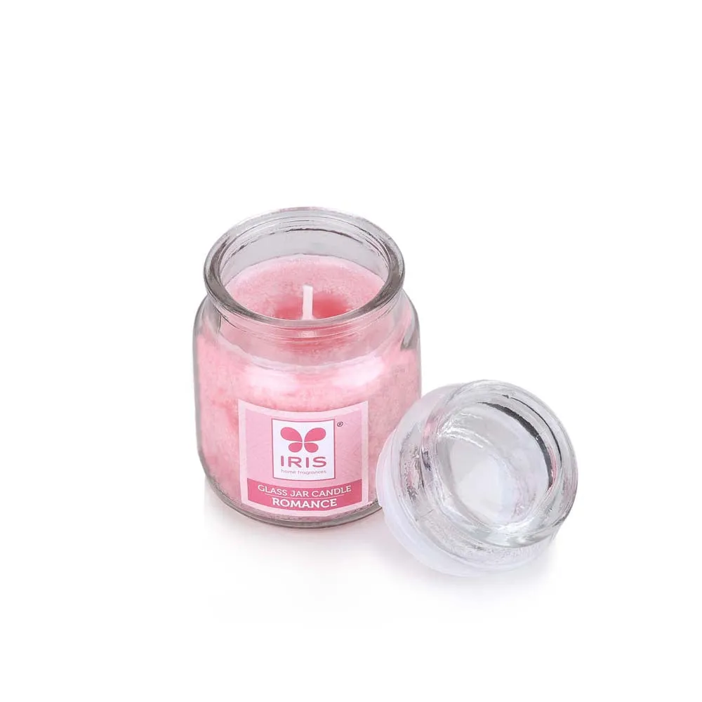 Pink Coloured Premium Floral Notes Glass Jar Candle