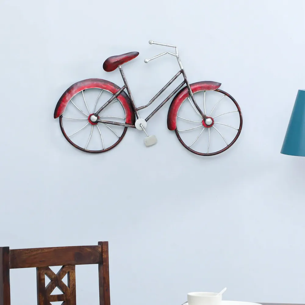 Pink Crafted Atlas Cycle Metal Wall Art