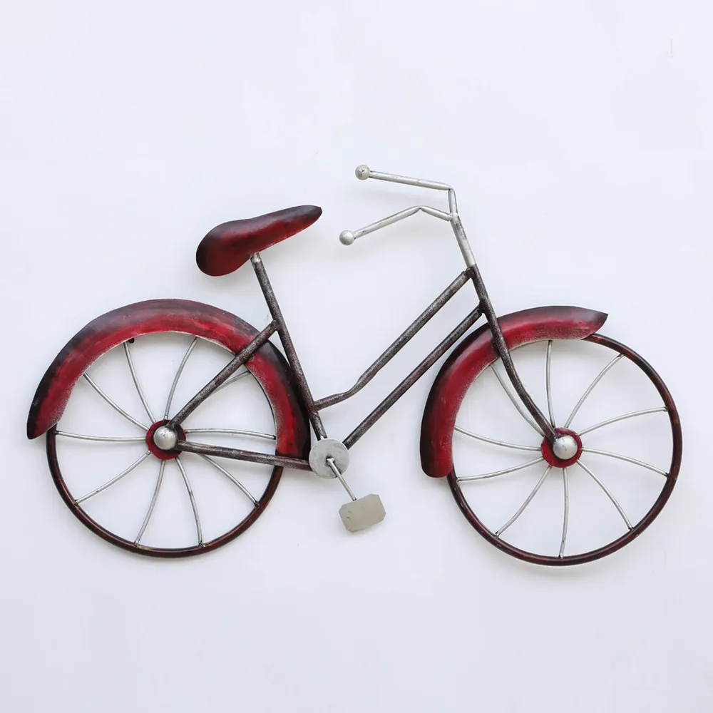Pink Crafted Atlas Cycle Metal Wall Art